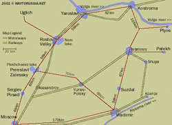 Golden Ring. 12 cities. Route Map